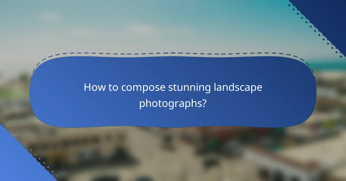How to compose stunning landscape photographs?