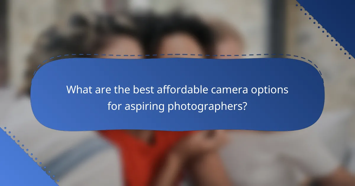 What are the best affordable camera options for aspiring photographers?