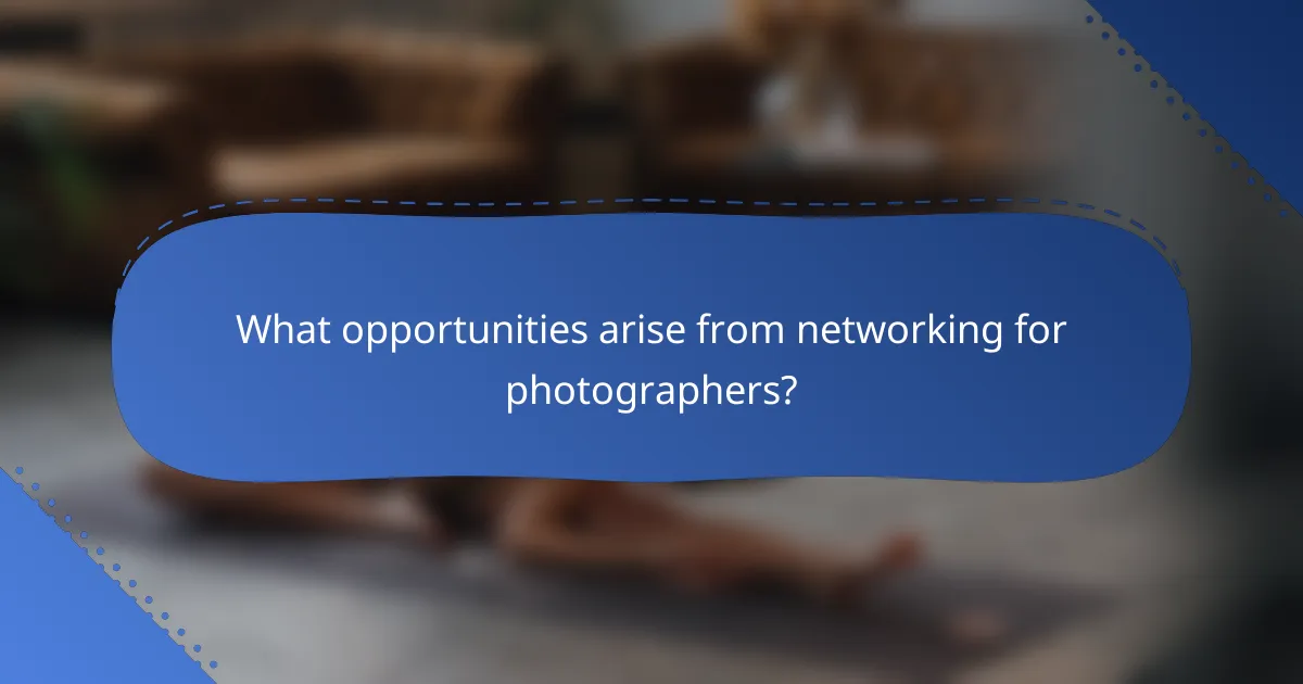 What opportunities arise from networking for photographers?